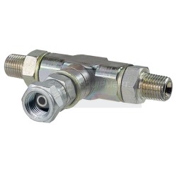 Airless Hose T Piece 2 X 1/4 NPT(M) 1 X NPS(F) Swivel Nut